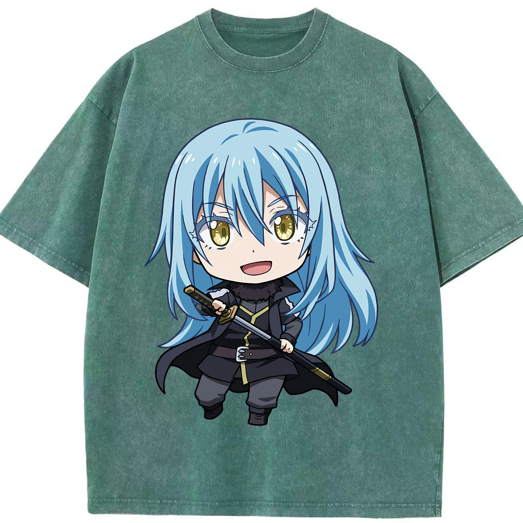 （画像用） 転スラ Regarding Reincarnated to Slime 綿100% ヴィンテージ風 半袖Tシャツ（フロントプリント）